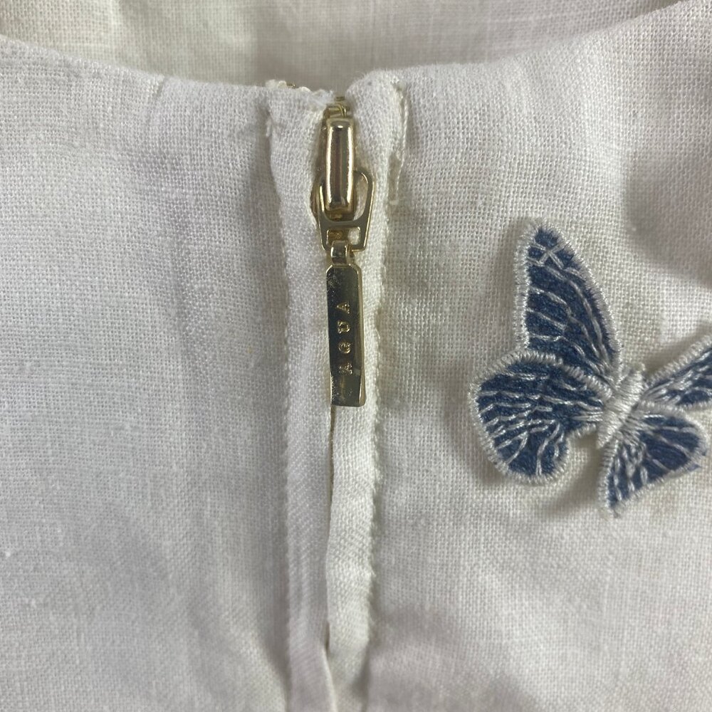 Agua By Agua Bendita Lima Embroidered Butterfly Linen Dress - Picture 9 of 10